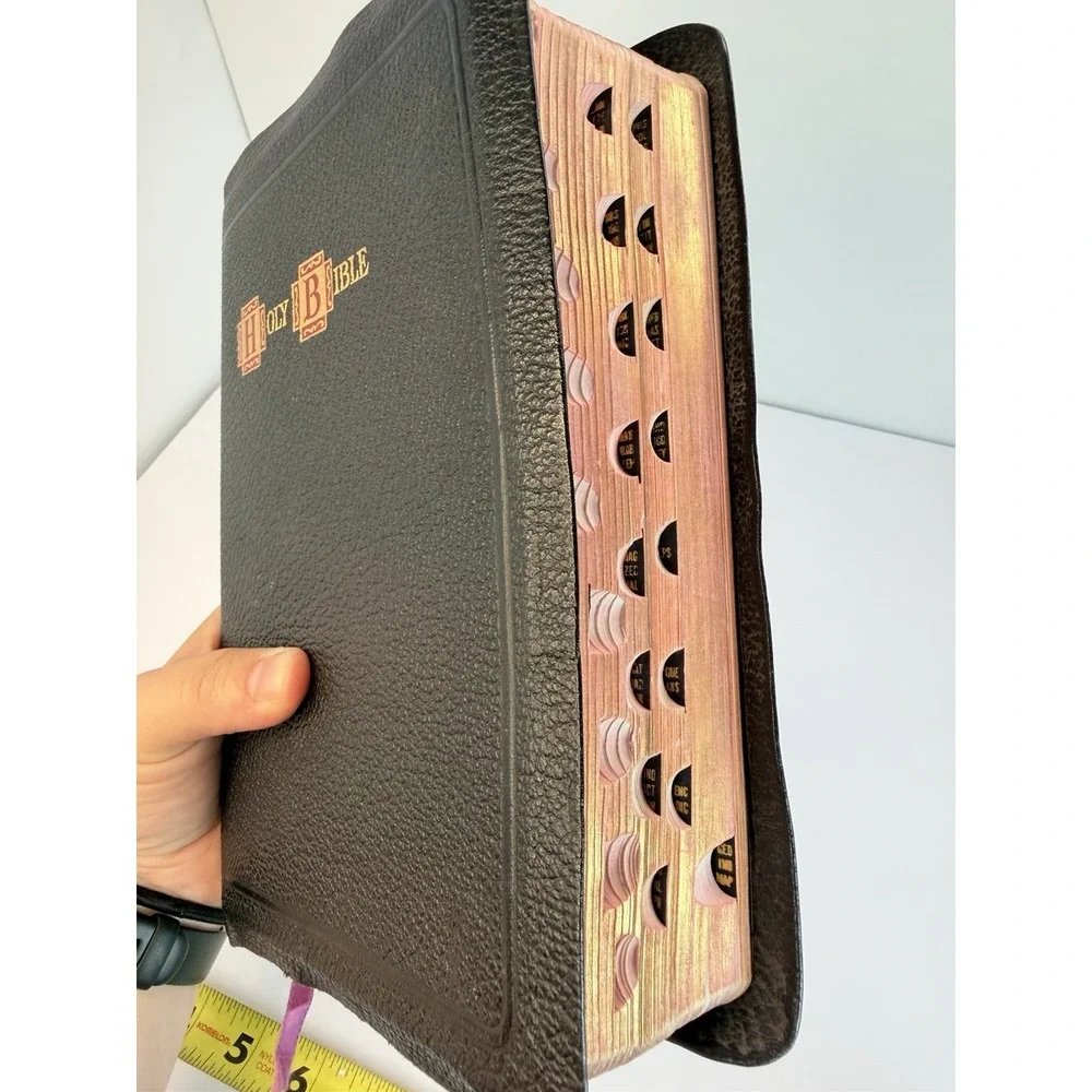 Vintage KJV Holy Bible Red Letter Master-Art Edition World Leather Indexed